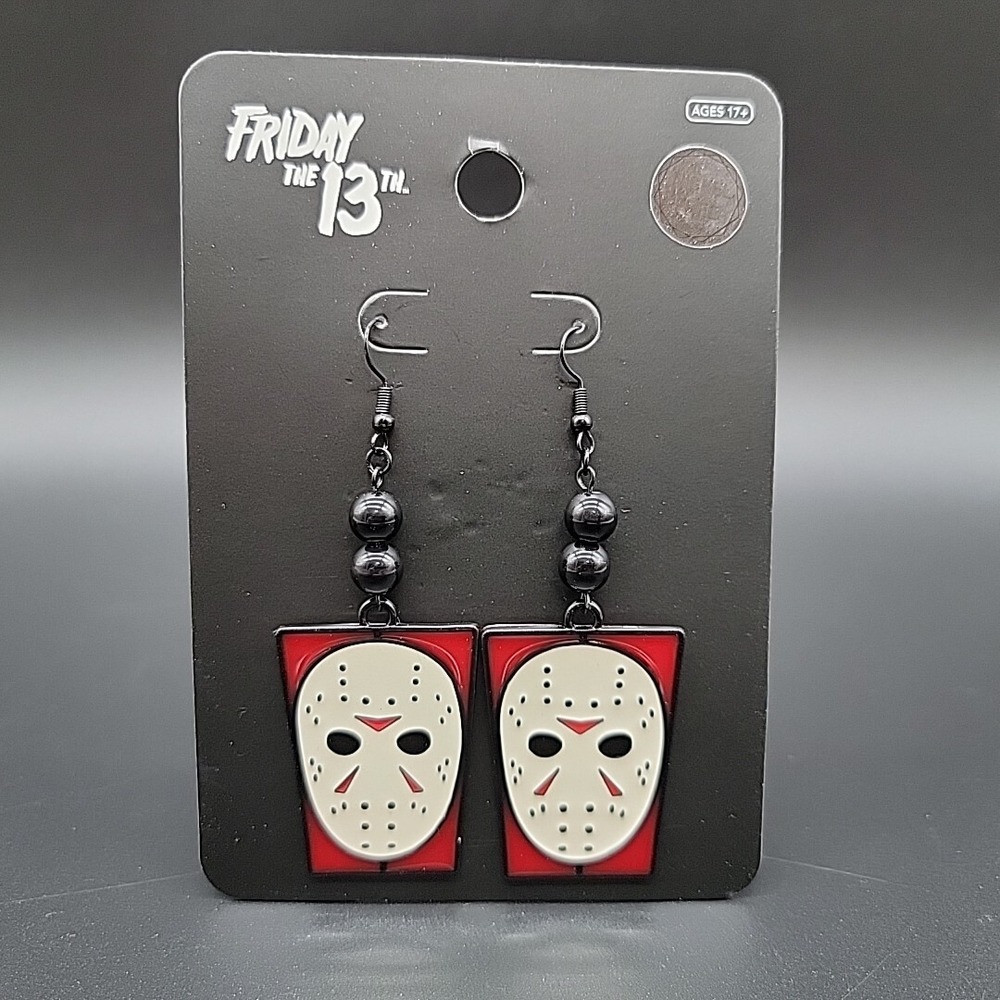 Friday The 13th Dangle Earrings Horror Slasher Gothic Jason Jewelry Nickel Free